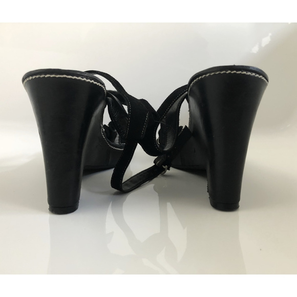 Black Suede & Leather Wedges by Coach sz 10B - Picture 6 of 8